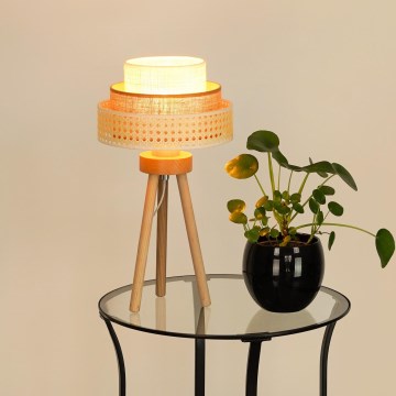 Brilagi - Lampa stołowa CEDAR LUNETA 1xE27/15W/230V beżowe/brązowe/kremowy