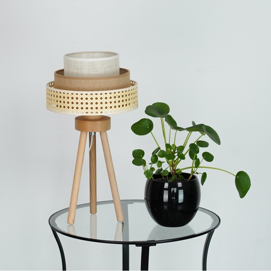 Brilagi - Lampa stołowa CEDAR LUNETA 1xE27/15W/230V beżowe/brązowe/kremowy