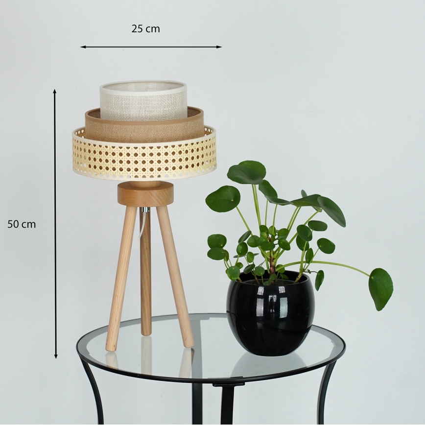 Brilagi - Lampa stołowa CEDAR LUNETA 1xE27/15W/230V beżowe/brązowe/kremowy