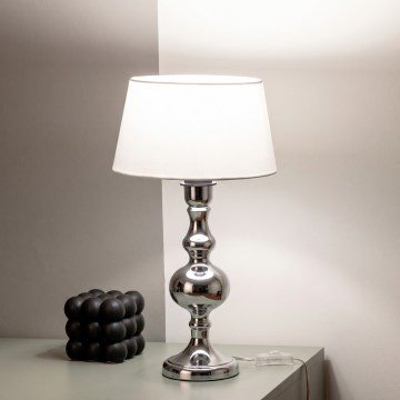 BRILAGI - Lampa stołowa CERIA 1xE27/60W/230V śr. 25 cm błyszczący chrom/biały