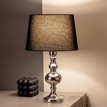 BRILAGI - Lampa stołowa CERIA 1xE27/60W/230V śr. 30 cm błyszczący chrom/czarny