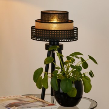 Brilagi - Lampa stołowa DAKOTA LUNETA 1xE27/15W/230V czarna/beżowa