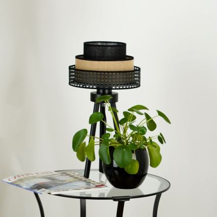 Brilagi - Lampa stołowa DAKOTA LUNETA 1xE27/15W/230V czarna/beżowa