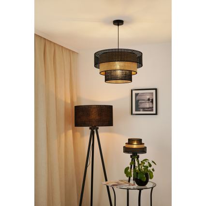 Brilagi - Lampa stołowa DAKOTA LUNETA 1xE27/15W/230V czarna/beżowa