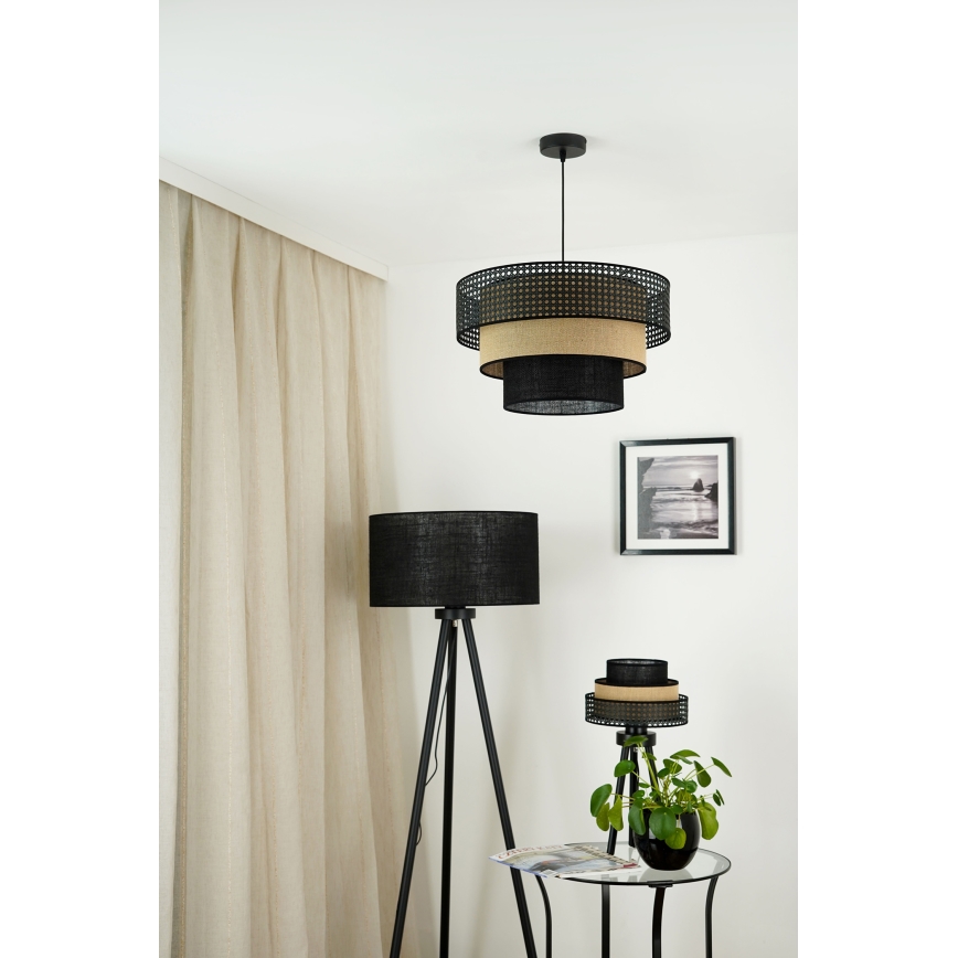 Brilagi - Lampa stołowa DAKOTA LUNETA 1xE27/15W/230V czarna/beżowa