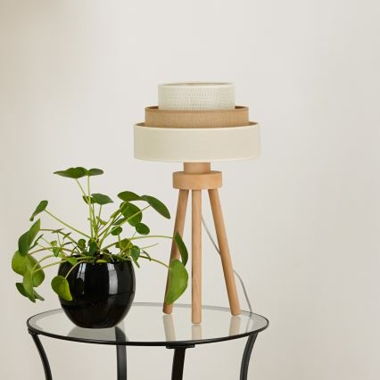 Brilagi - Lampa stołowa DENVER LUNETA 1xE27/15W/230V beżowe/brązowe/kremowy