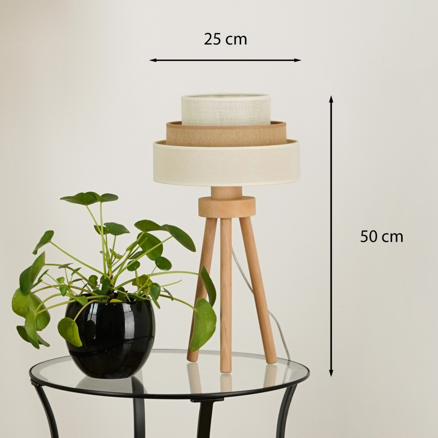 Brilagi - Lampa stołowa DENVER LUNETA 1xE27/15W/230V beżowe/brązowe/kremowy