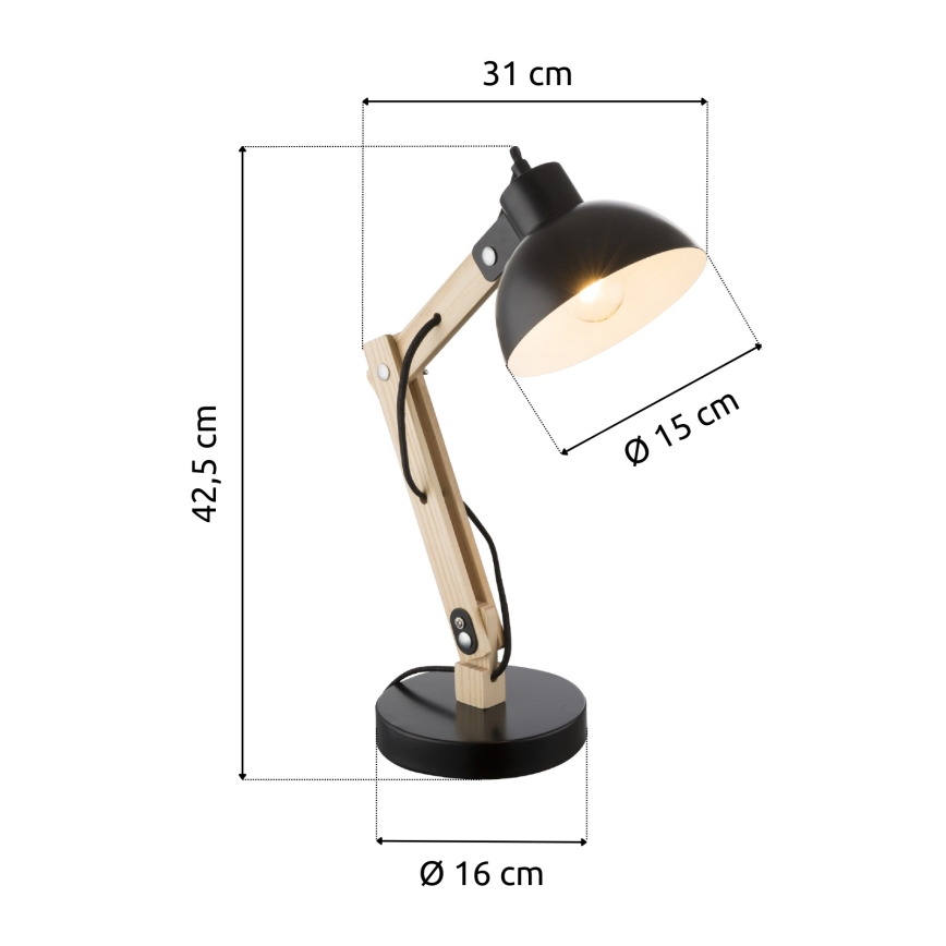 Brilagi - Lampa stołowa FOCUS 1xE27/40W/230V czarna