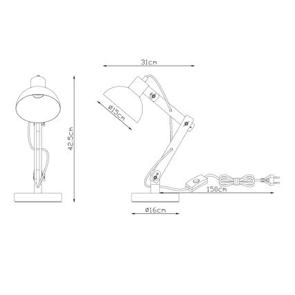Brilagi - Lampa stołowa FOCUS 1xE27/40W/230V szara