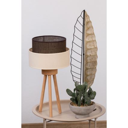Brilagi - Lampa stołowa LED BOHO STYLE 1xE27/15W/230V kremowa/brązowa