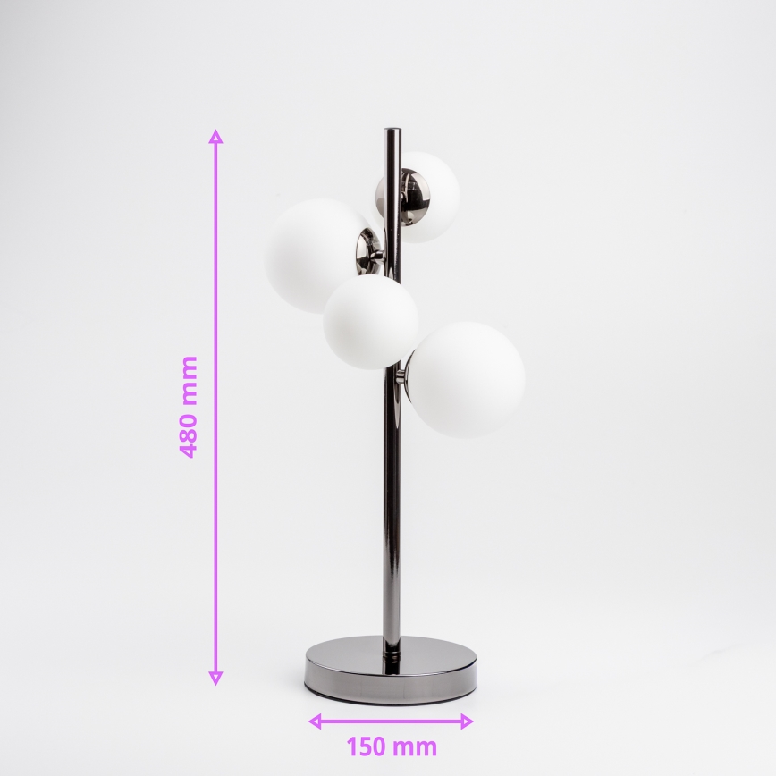 Brilagi - Lampa stołowa LED MILLA 4xG9/3W/230V czarny chrom/biały