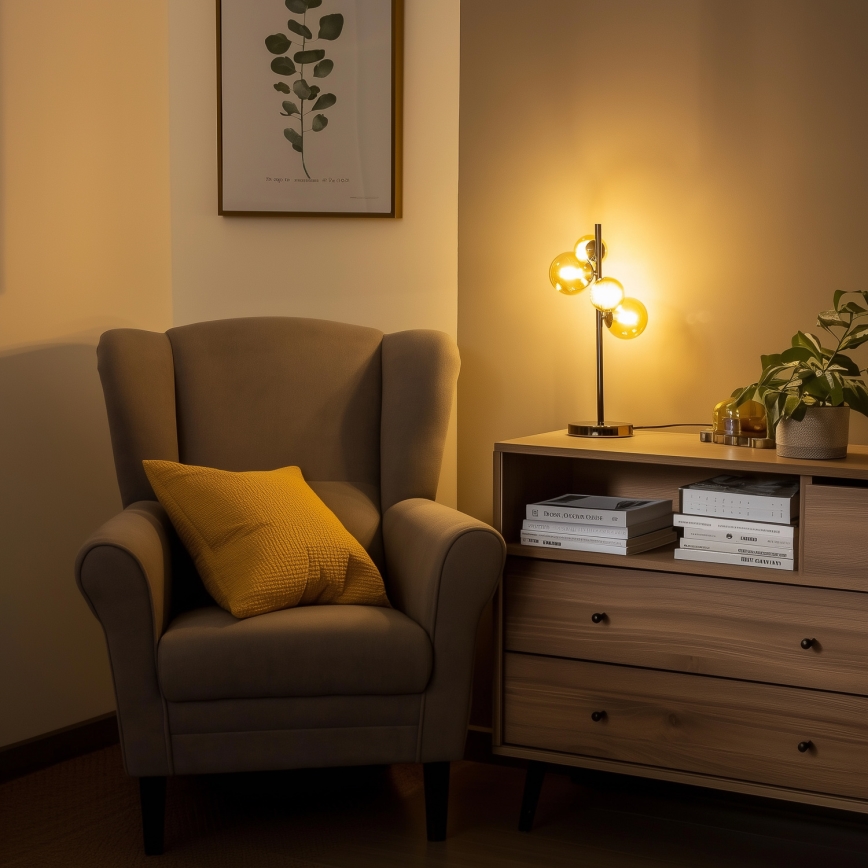 Brilagi - Lampa stołowa LED MILLA 4xG9/3W/230V czarny chrom/złoty