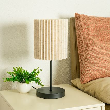 Brilagi - Lampa stołowa NORDIC WAVE 1xE27/15W/230V lniana/czarna