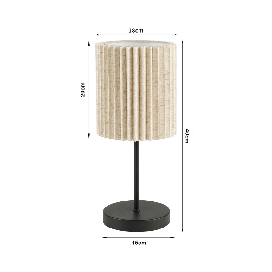 Brilagi - Lampa stołowa NORDIC WAVE 1xE27/15W/230V lniana/czarna