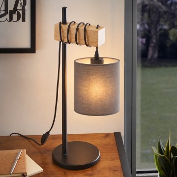 BRILAGI - Lampa stołowa NUBILA 1xE27/40W/230V brązowa/czarna/antracytowa