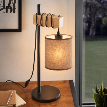 BRILAGI - Lampa stołowa NUBILA 1xE27/40W/230V brązowa/czarna