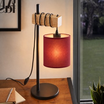 BRILAGI - Lampa stołowa NUBILA 1xE27/40W/230V brązowa/czarna/pompejańska czerwień
