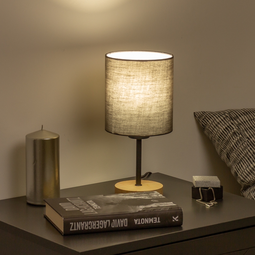 Brilagi - Lampa stołowa NUBILA WOOD 1xE27/25W/230V dąb/antracyt