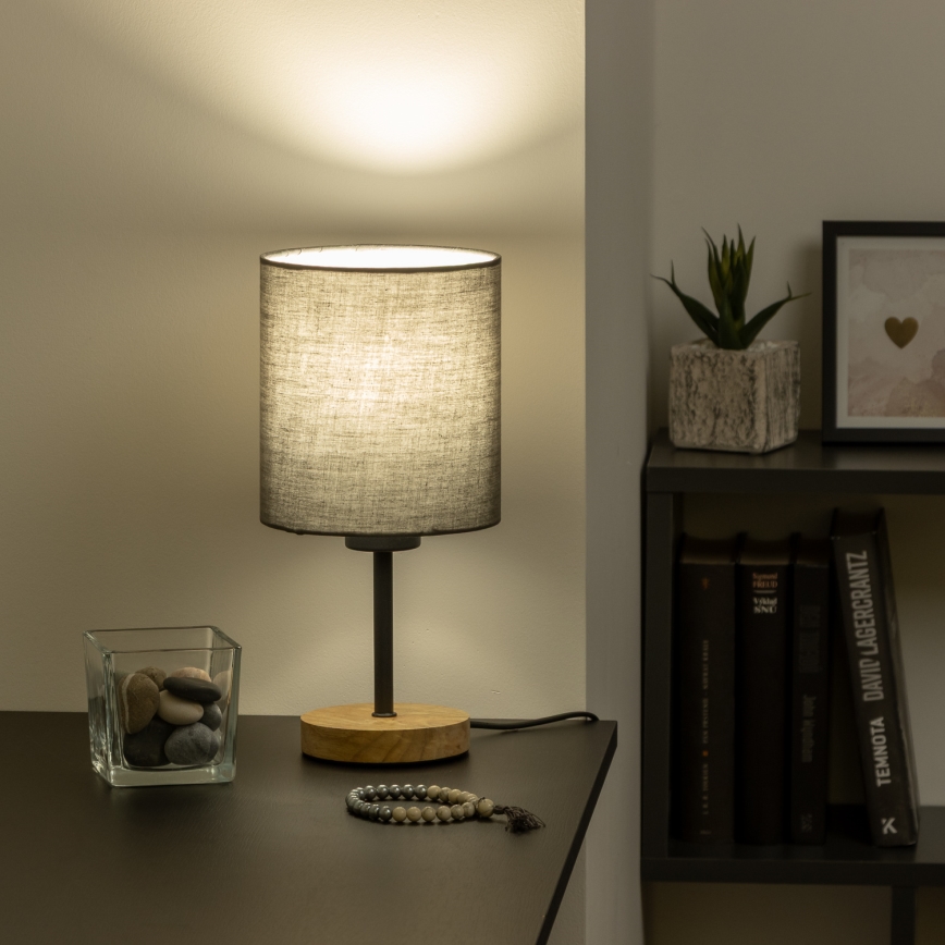 Brilagi - Lampa stołowa NUBILA WOOD 1xE27/25W/230V dąb/antracyt