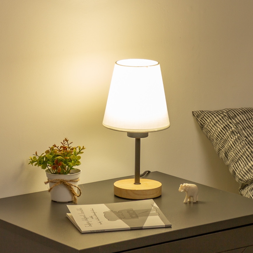 Brilagi - Lampa stołowa NUBILA WOOD 1xE27/25W/230V dąb/biały