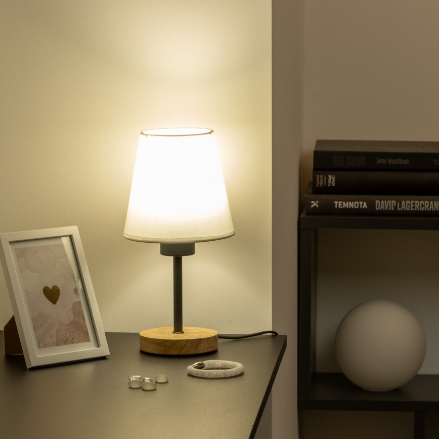 Brilagi - Lampa stołowa NUBILA WOOD 1xE27/25W/230V dąb/biały