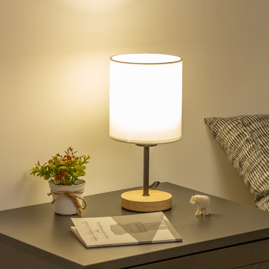 Brilagi - Lampa stołowa NUBILA WOOD 1xE27/25W/230V dąb/biały