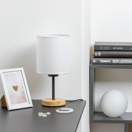 Brilagi - Lampa stołowa NUBILA WOOD 1xE27/25W/230V dąb/biały