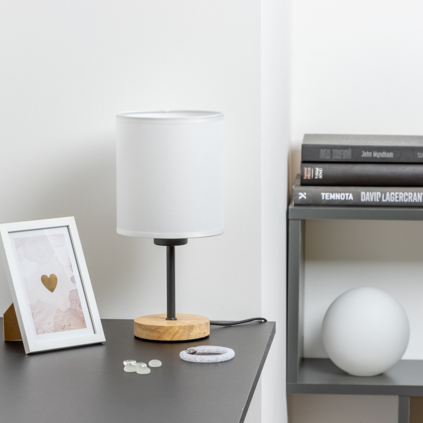 Brilagi - Lampa stołowa NUBILA WOOD 1xE27/25W/230V dąb/biały