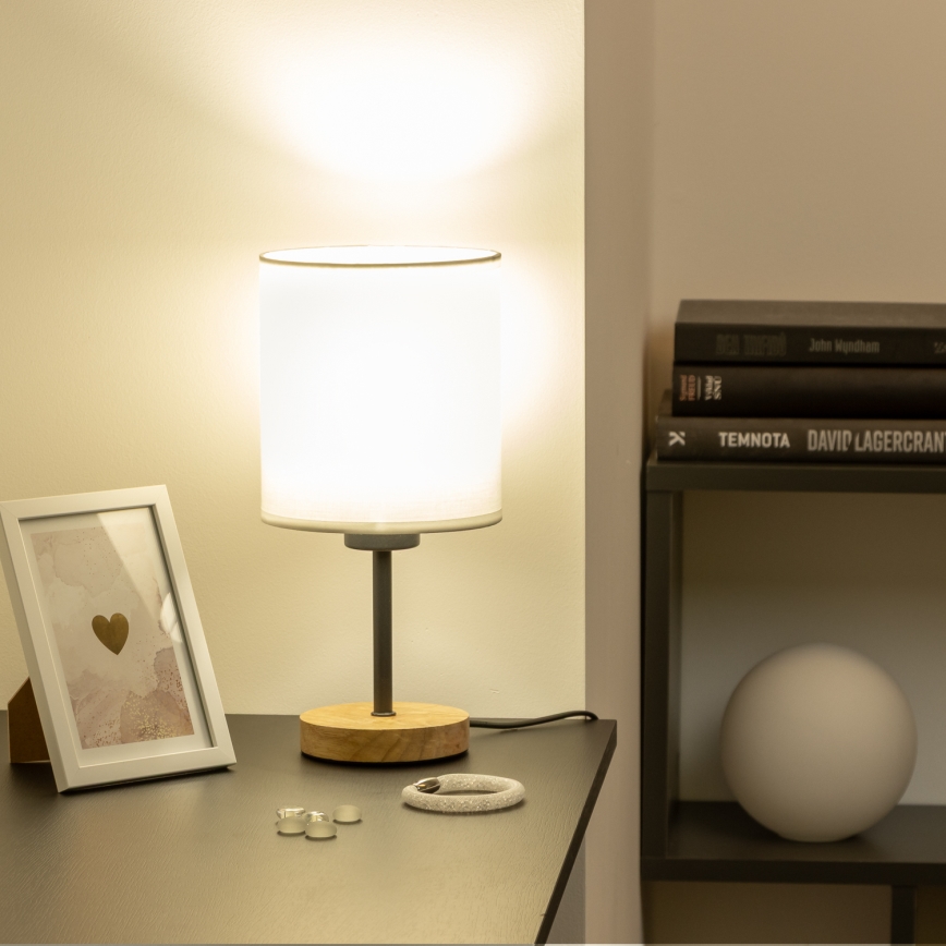 Brilagi - Lampa stołowa NUBILA WOOD 1xE27/25W/230V dąb/biały