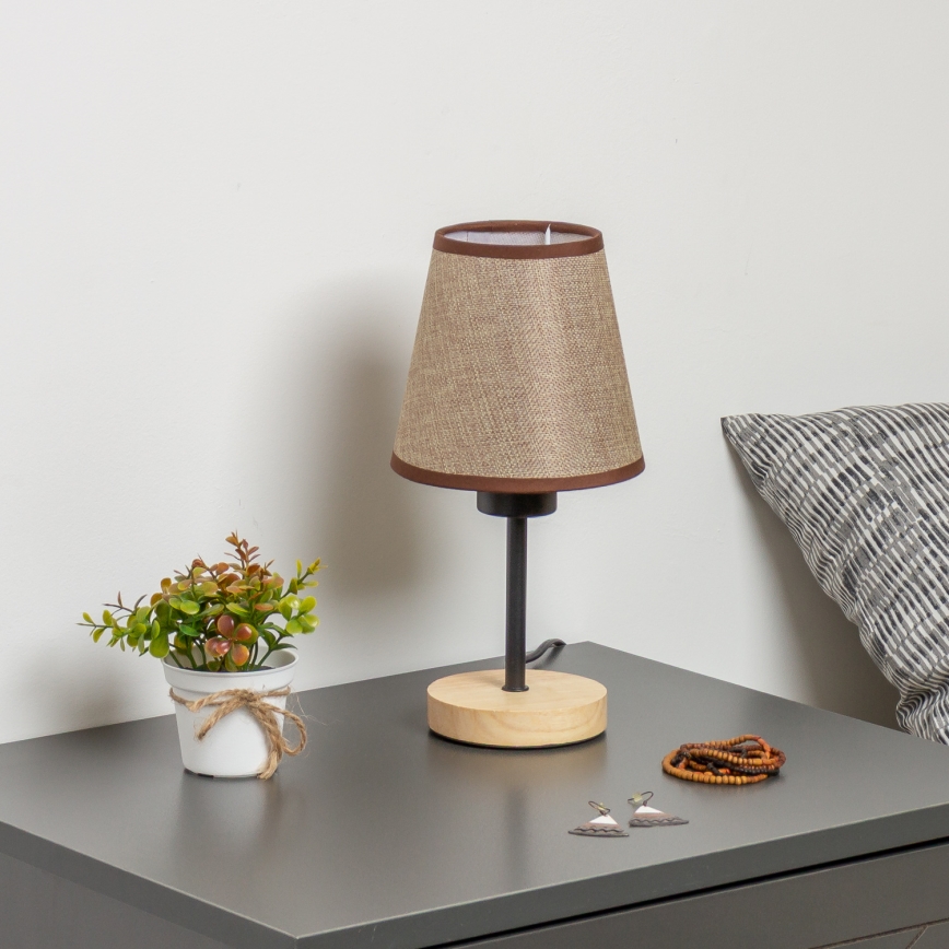 Brilagi - Lampa stołowa NUBILA WOOD 1xE27/25W/230V dąb/brązowy