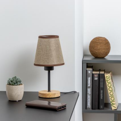 Brilagi - Lampa stołowa NUBILA WOOD 1xE27/25W/230V dąb/brązowy