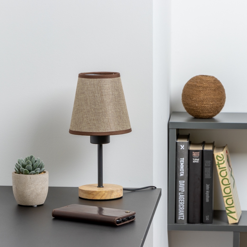 Brilagi - Lampa stołowa NUBILA WOOD 1xE27/25W/230V dąb/brązowy