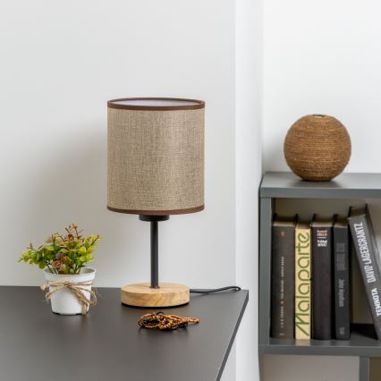 Brilagi - Lampa stołowa NUBILA WOOD 1xE27/25W/230V dąb/brązowy
