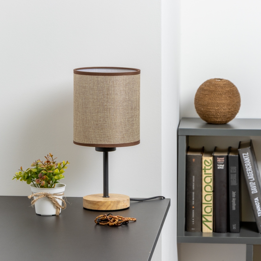 Brilagi - Lampa stołowa NUBILA WOOD 1xE27/25W/230V dąb/brązowy
