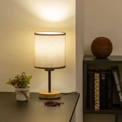 Brilagi - Lampa stołowa NUBILA WOOD 1xE27/25W/230V dąb/brązowy