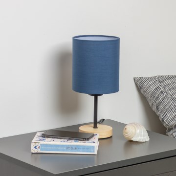 Brilagi - Lampa stołowa NUBILA WOOD 1xE27/25W/230V dąb/ciemnoniebieski