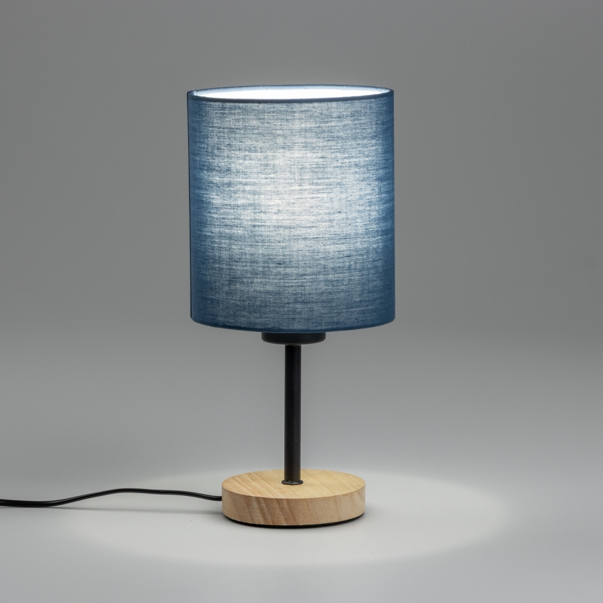 Brilagi - Lampa stołowa NUBILA WOOD 1xE27/25W/230V dąb/ciemnoniebieski