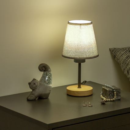 Brilagi - Lampa stołowa NUBILA WOOD 1xE27/25W/230V dąb/czarny