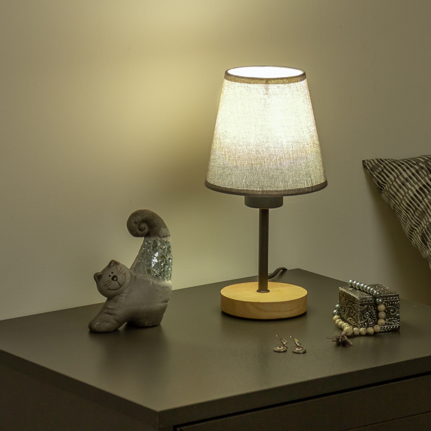 Brilagi - Lampa stołowa NUBILA WOOD 1xE27/25W/230V dąb/czarny