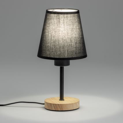 Brilagi - Lampa stołowa NUBILA WOOD 1xE27/25W/230V dąb/czarny