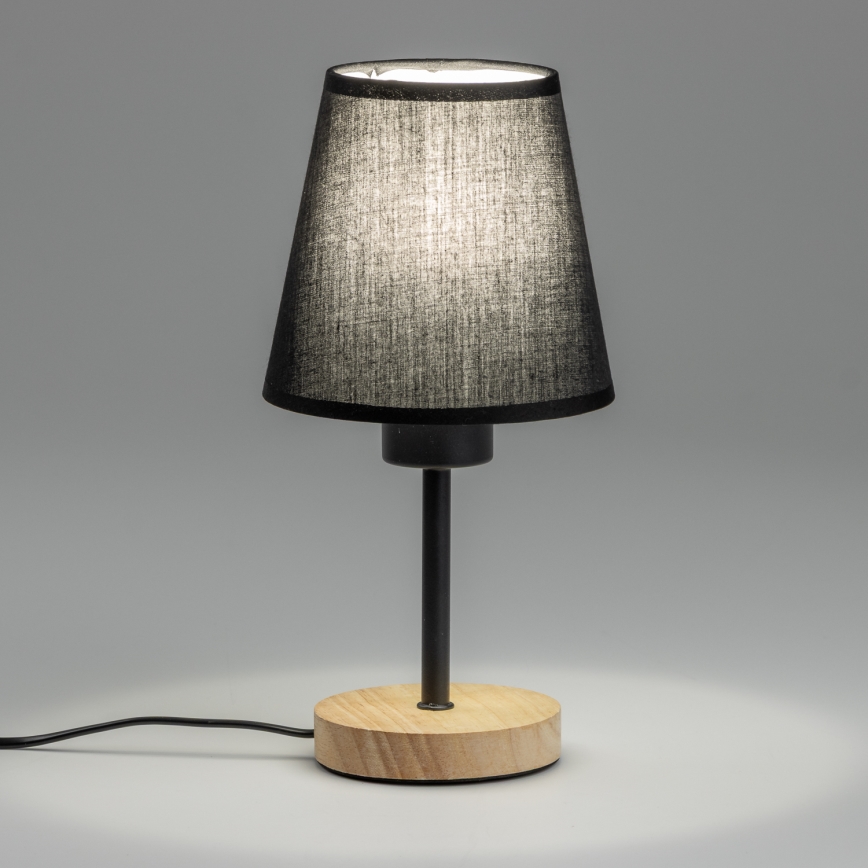 Brilagi - Lampa stołowa NUBILA WOOD 1xE27/25W/230V dąb/czarny