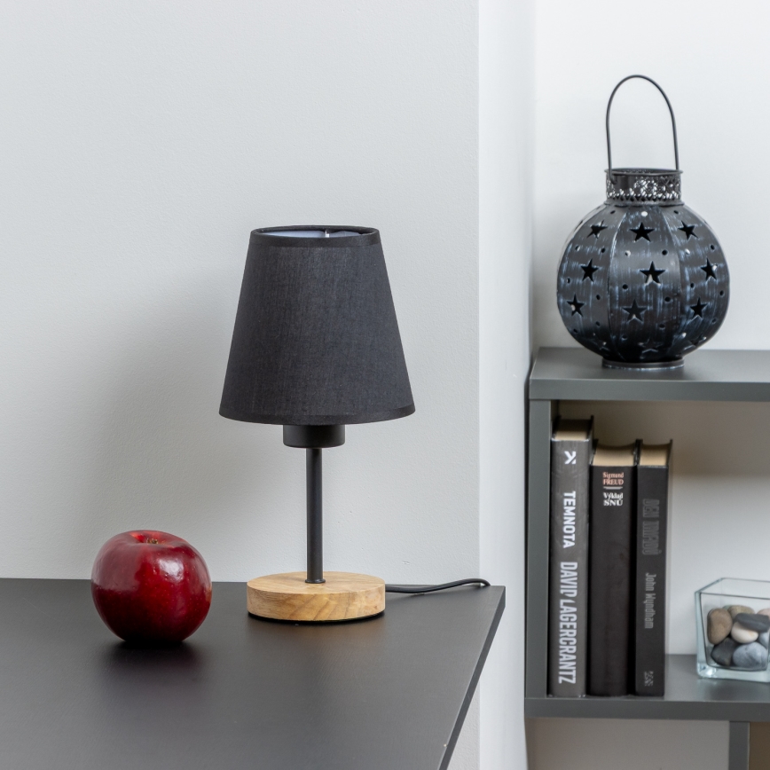 Brilagi - Lampa stołowa NUBILA WOOD 1xE27/25W/230V dąb/czarny