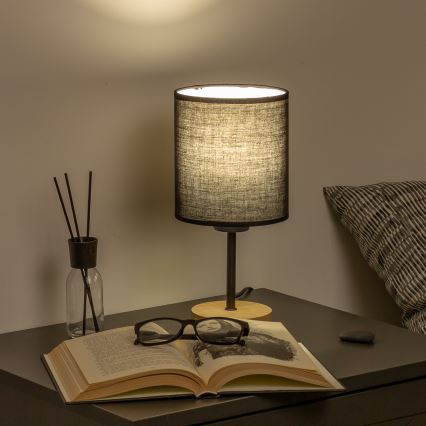 Brilagi - Lampa stołowa NUBILA WOOD 1xE27/25W/230V dąb/czarny