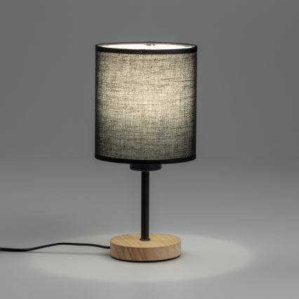 Brilagi - Lampa stołowa NUBILA WOOD 1xE27/25W/230V dąb/czarny