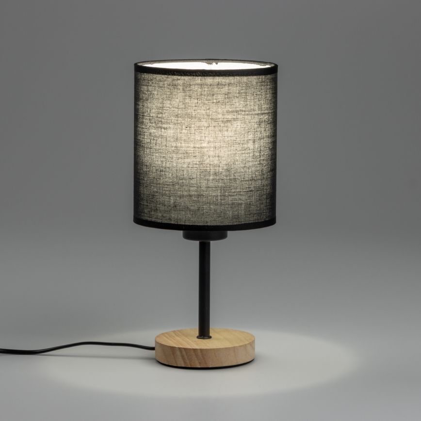 Brilagi - Lampa stołowa NUBILA WOOD 1xE27/25W/230V dąb/czarny