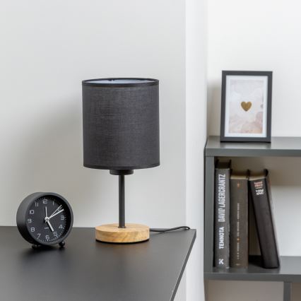 Brilagi - Lampa stołowa NUBILA WOOD 1xE27/25W/230V dąb/czarny