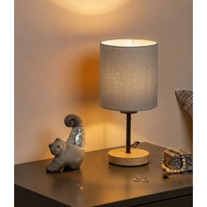 BRILAGI - Lampa stołowa NUBILA WOOD 1xE27/25W/230V dąb/czarny/jasnoszary