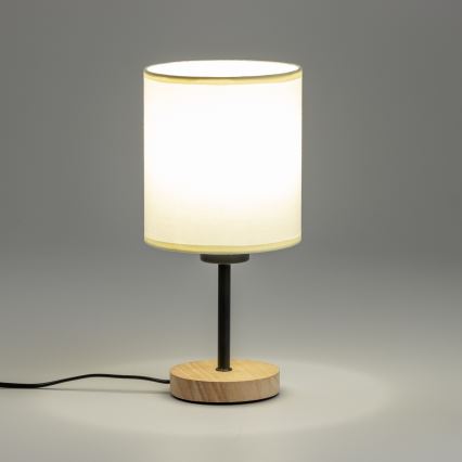 Brilagi - Lampa stołowa NUBILA WOOD 1xE27/25W/230V dąb/czarny/kremowy