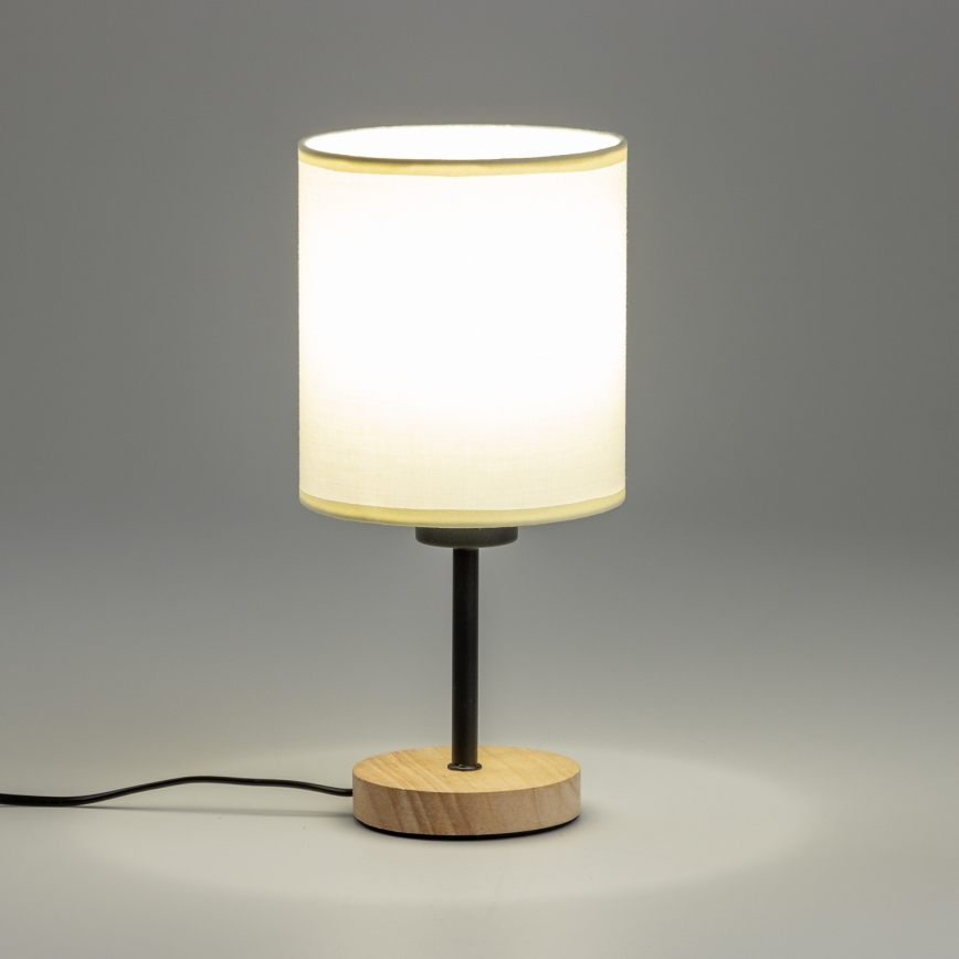 Brilagi - Lampa stołowa NUBILA WOOD 1xE27/25W/230V dąb/czarny/kremowy