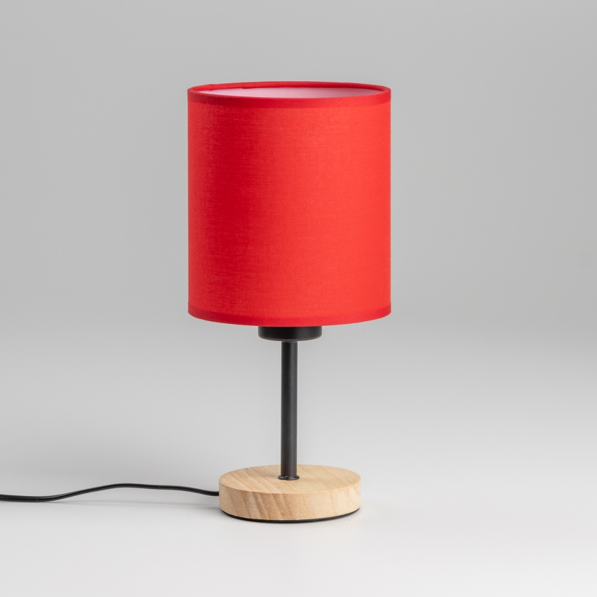 Brilagi - Lampa stołowa NUBILA WOOD 1xE27/25W/230V dąb/czerwony